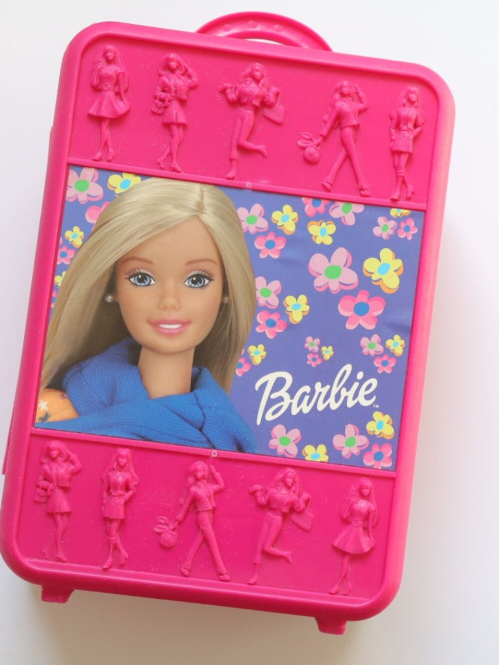 Vintage Barbie Pink Rolling Suitcase for Storing 8 Mattel Dolls / 2000 Y2K